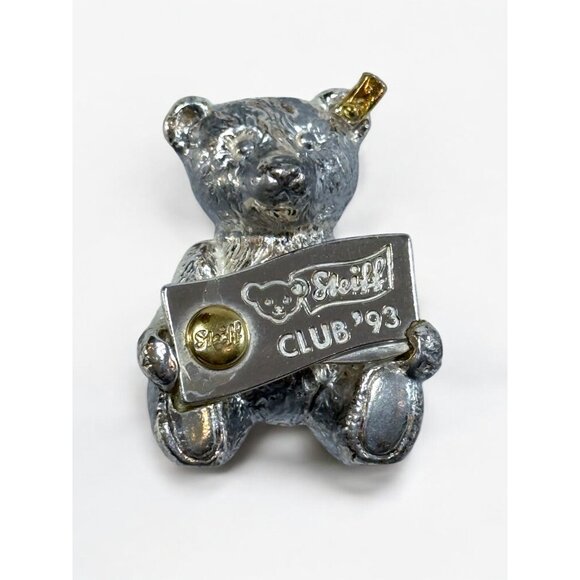 Steiff Teddy Bear Club 1993 Pin Brooch 925 Sterling Silver Steiff Club Vintage - Picture 1 of 4